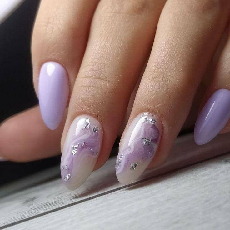 inspirasi nail art nuansa lilac