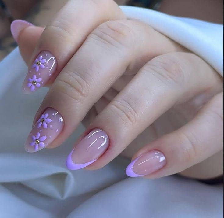 inspirasi nail art nuansa lilac