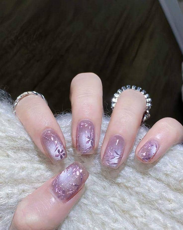 inspirasi nail art nuansa lilac