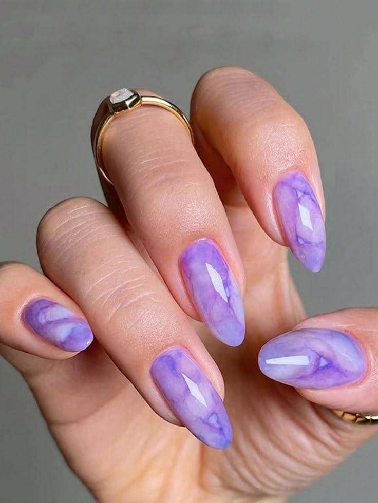 inspirasi nail art nuansa lilac