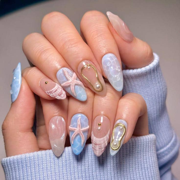 inspirasi oceanic nail art