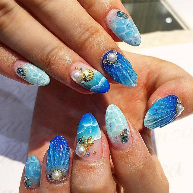 inspirasi oceanic nail art