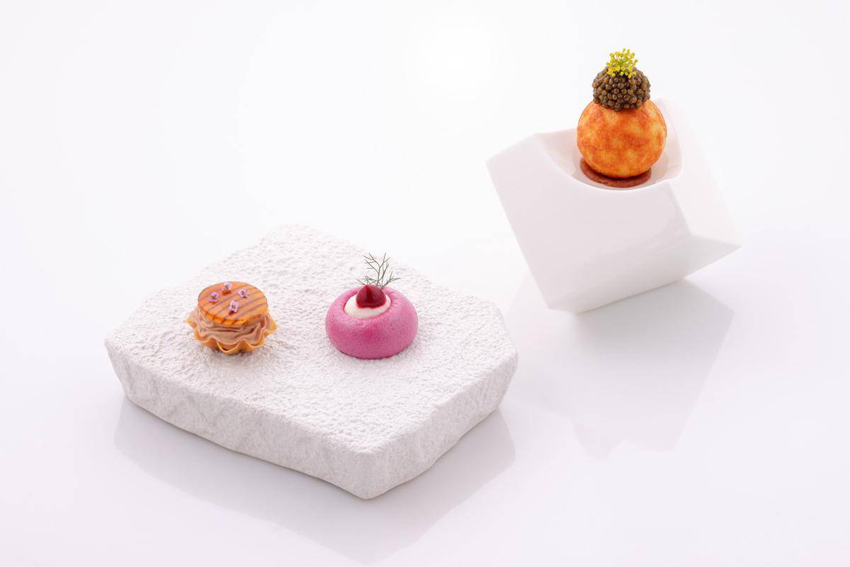 Snack (Cheese Pancake, Goose Mousse, Beetroot Meringue).jpeg