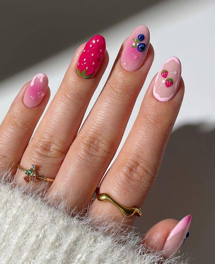 inspirasi nail art tema buah-buahan