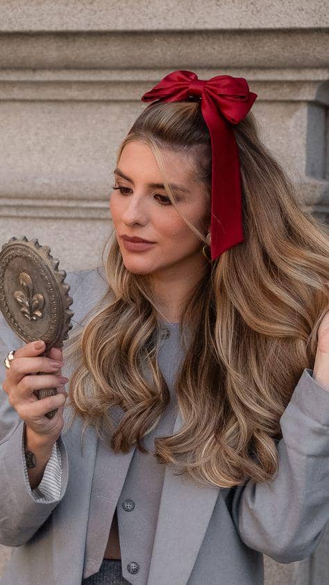 ide styling rambut dengan pita