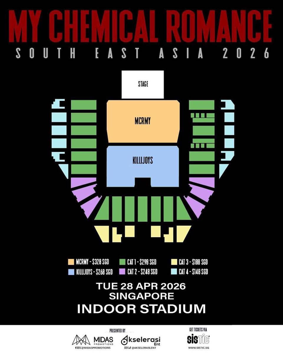 harga tiket konser My Chemical Romance di Singapura