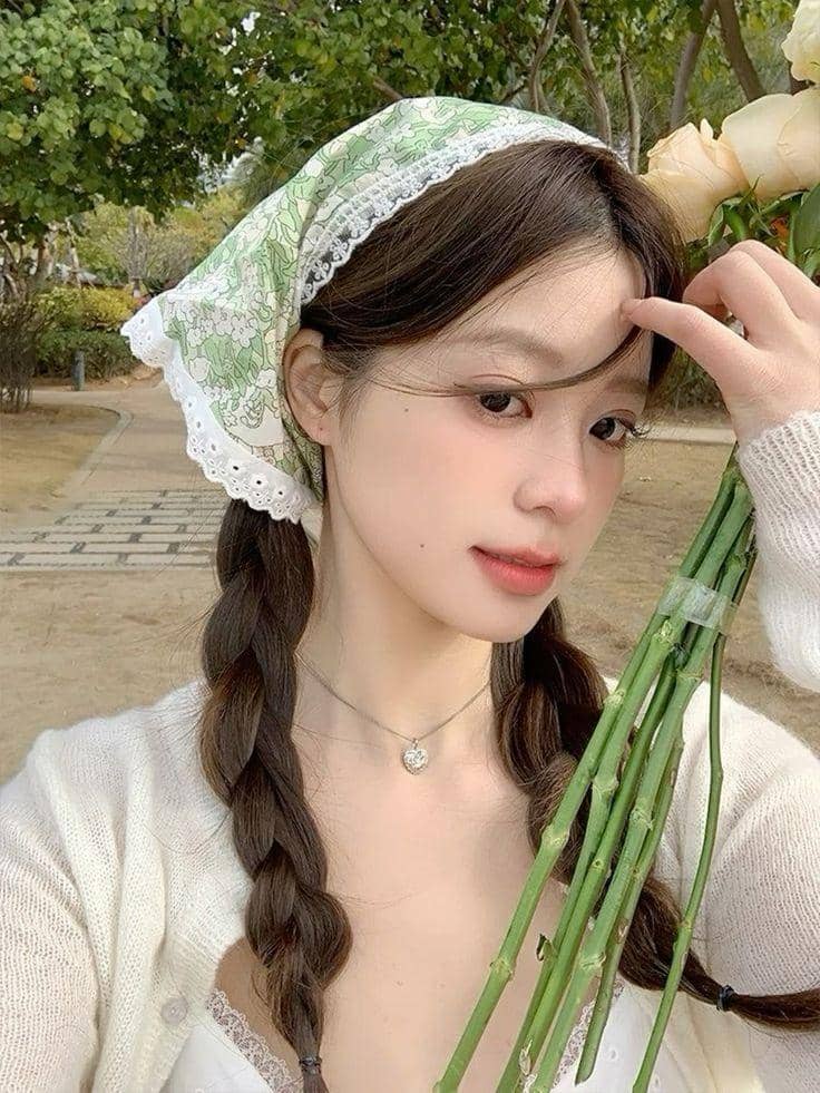 ide styling rambut dengan headscarf