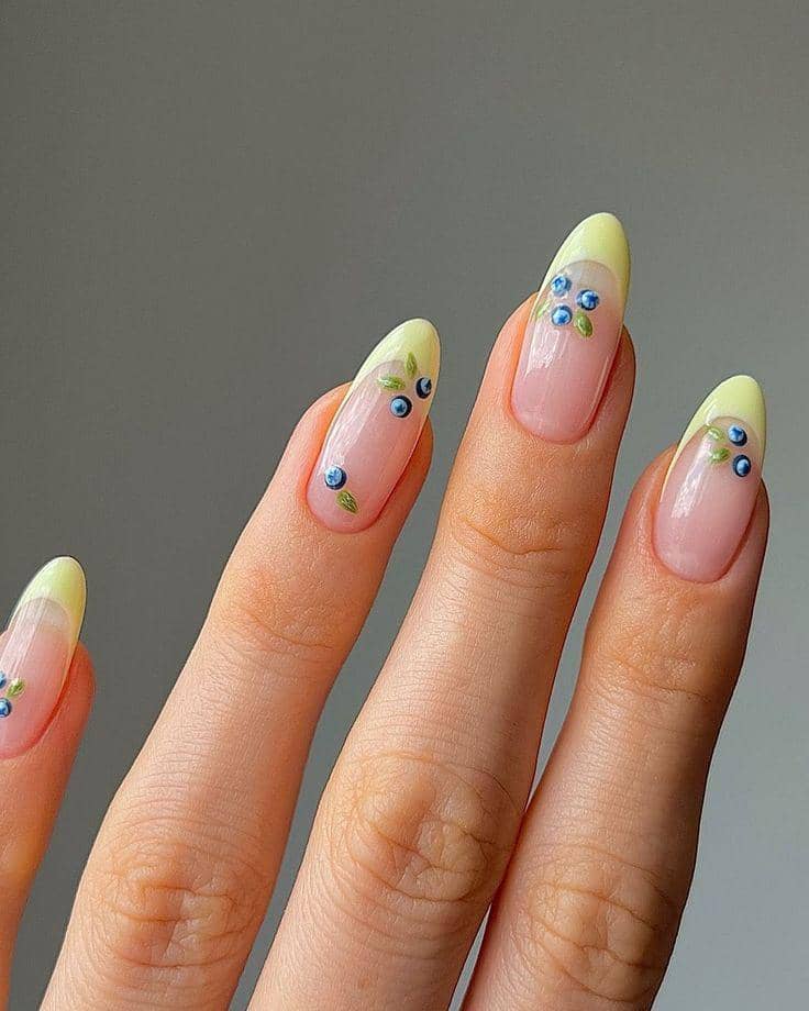 inspirasi lemon sorbet nails