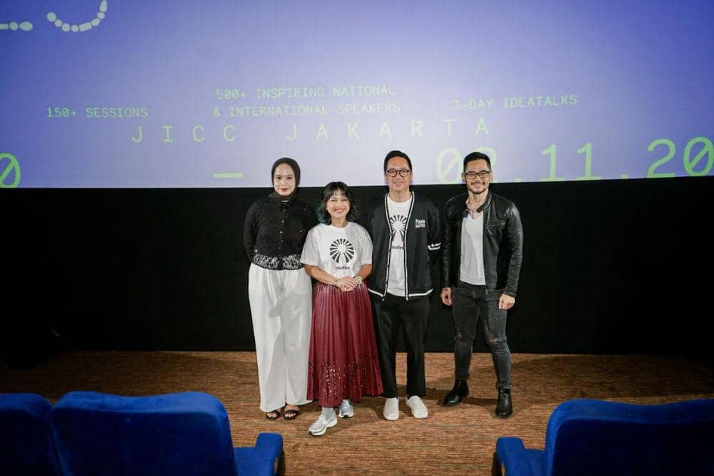 Founder of In Our Twenties, Jihan Amirah; Co-Chair IdeaFest 2025, Desy Bachir dan Ben Soebiakto; dan Pelatih Kebugaran APKI, Jansen Ongko di Kick Off: Press Conference IdeaFest 2025. (Dok. IdeaFest 2025)