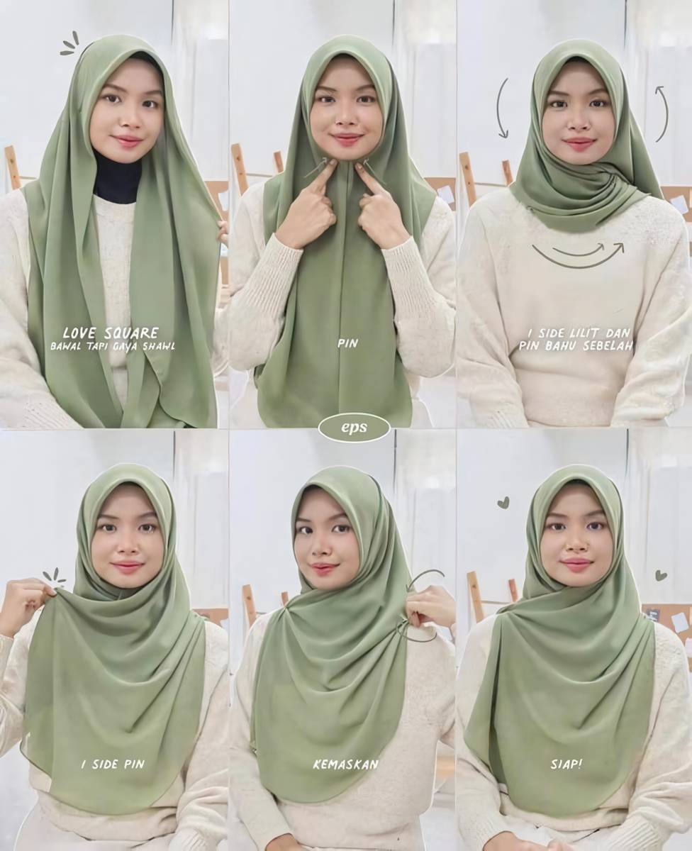 Tutorial hijab menutup dada yang syar'i