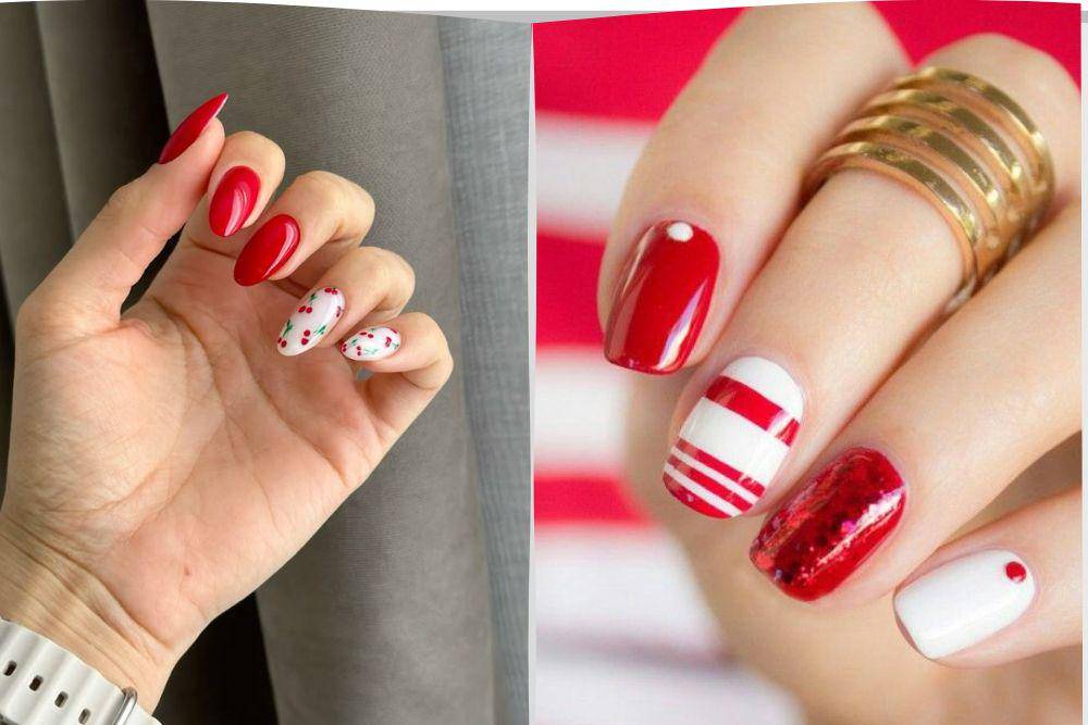 inspirasi nail art nuansa merah putih