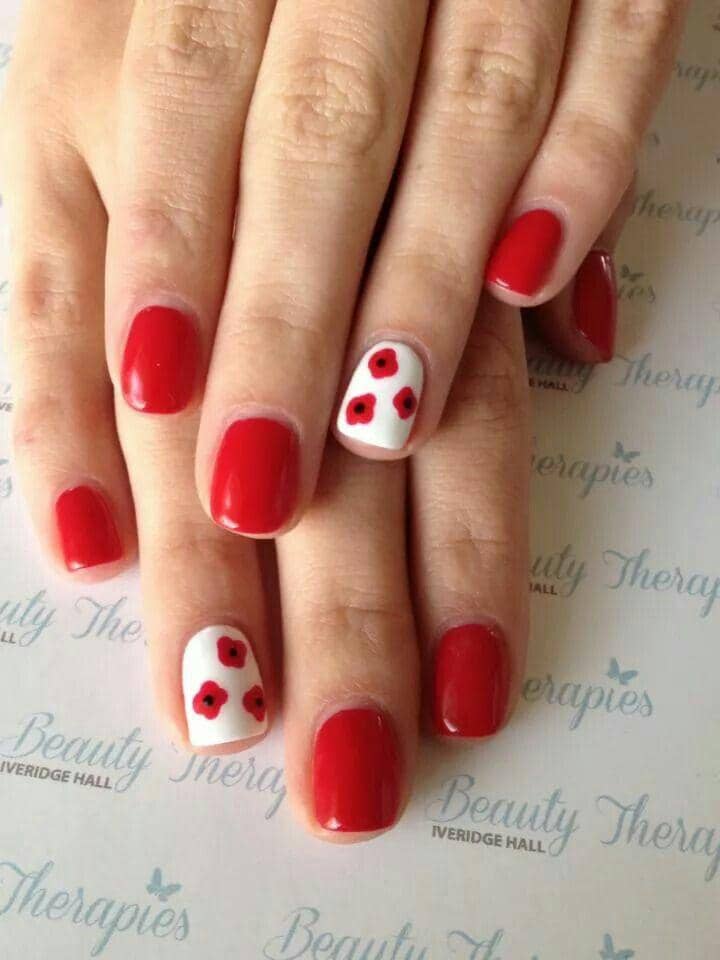 inspirasi nail art nuansa merah putih