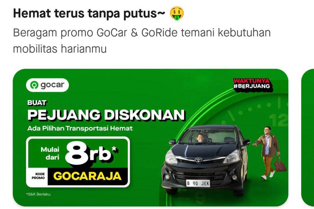 Ilustrasi hemat dengan promo gojek