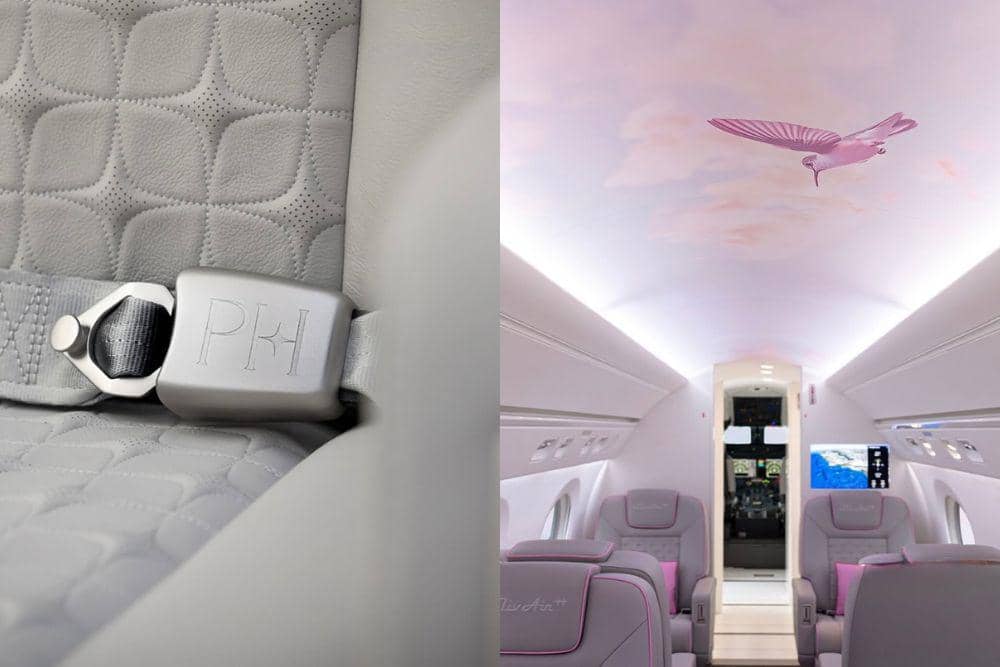 Detail interior dari jet pribadi Paris Hilton, Sliv Air. (instagram.com/luxury)