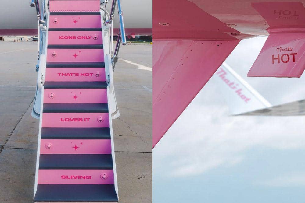 Detail personalisasi jet pribadi Paris Hilton, Sliv Air. (instagram.com/luxury)