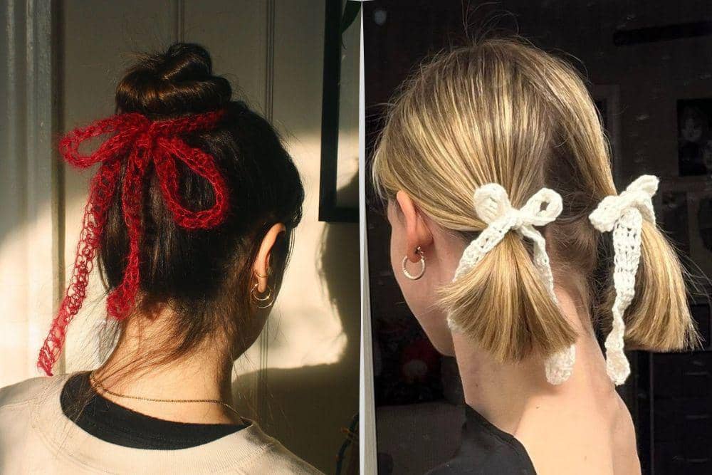 ide styling rambut dengan crochet hair bow