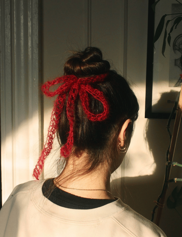 ide styling rambut dengan crochet hair bow