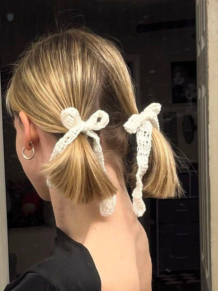 ide styling rambut dengan crochet hair bow