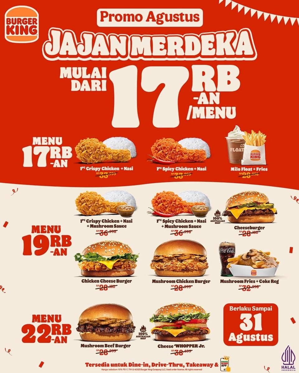 promo makanan dan minuman HUT RI 2025