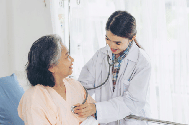 ilustrasi dokter memeriksa pasien 