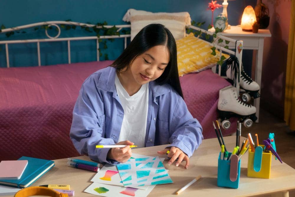 ilustrasi perempuan sedang menggambar (freepik.com/freepik)