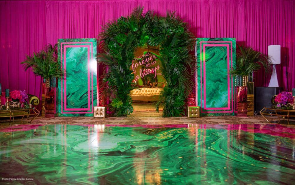 Inspirasi Pernikahan dengan Sentuhan Pink-Hijau