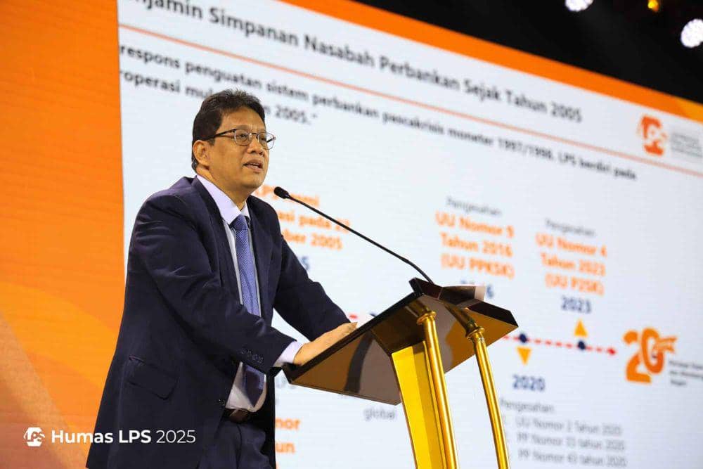 Purbaya Yudhi Sadewa saat menghadiri hari kedua gelaran LPS Financial Festival 2025. (Dok. Humas LPS)