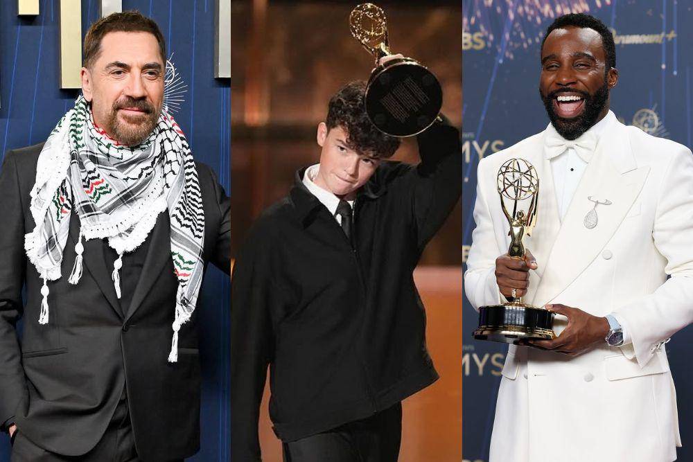 Javier Bardem, Owen Cooper, dan Tramell Tillman di Emmy Awards 2025. (instagram.com/vanityfair, televisionacad)