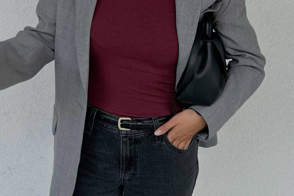 Merah dan abu-abu menghasilkan tampilan modern dan minimalis pinterest/Your_fashionguide