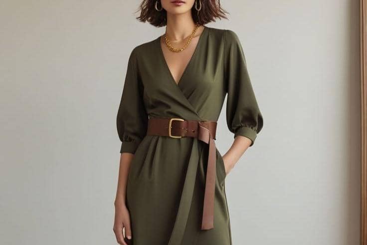 Warna emas memberi kesan glamor saat dipadukan dengan olive.  pinterest/Glam & Fit Chic