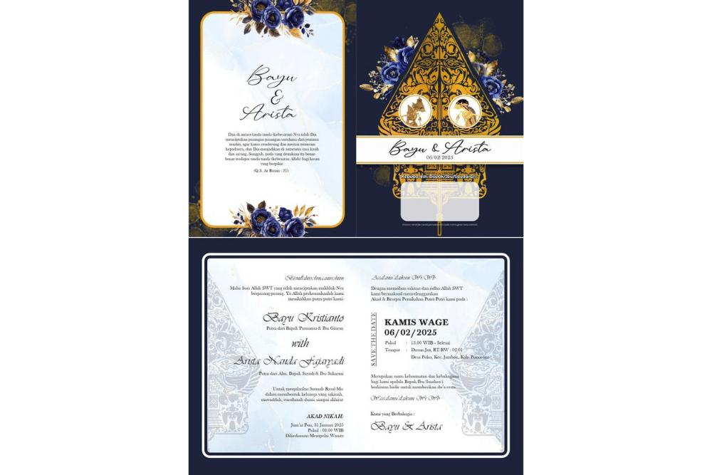 ilustrasi undangan ngunduh mantu tradisional Jawa (pinterest.com)