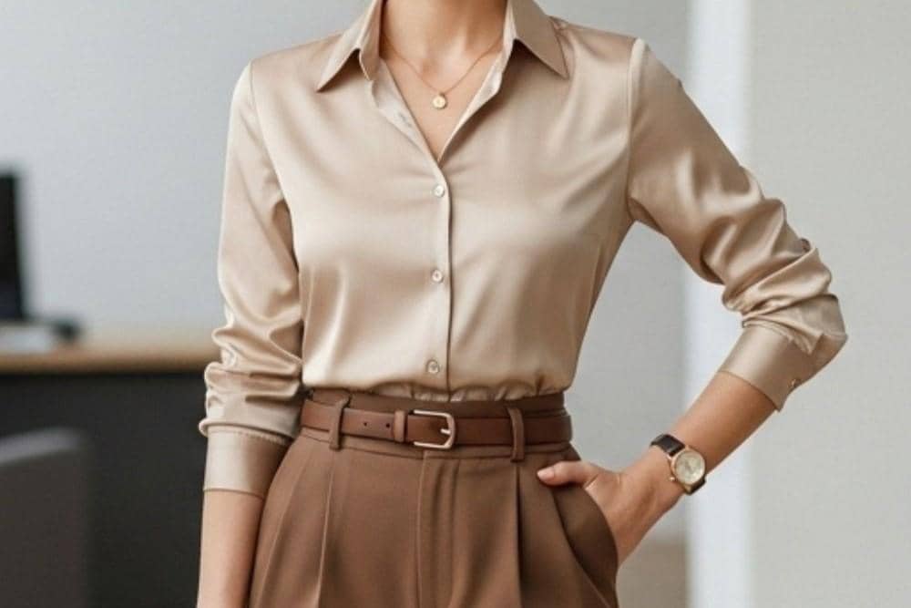 Detail metallic memberi kesan mewah pada warna netral. pinterest/The Style Lab