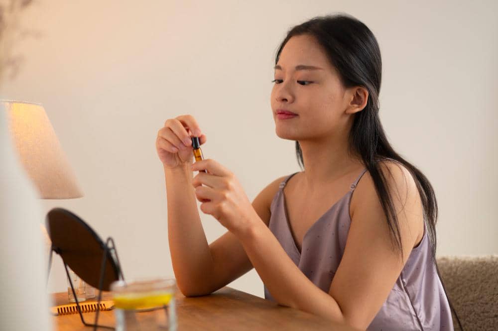 ilustrasi memakai skincare