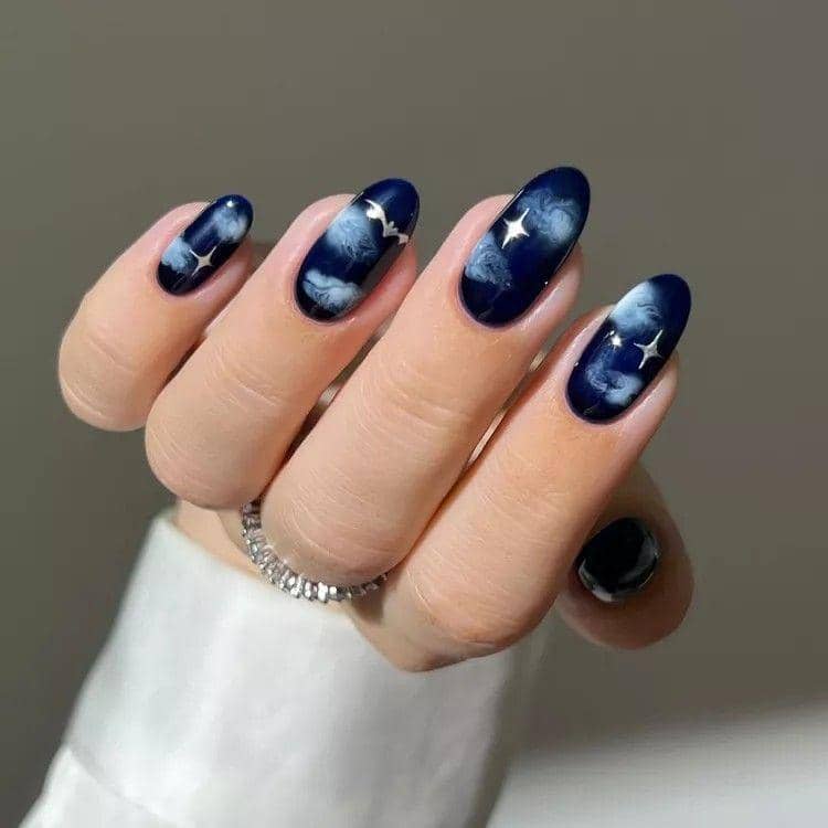 Nail Art Navy Stary