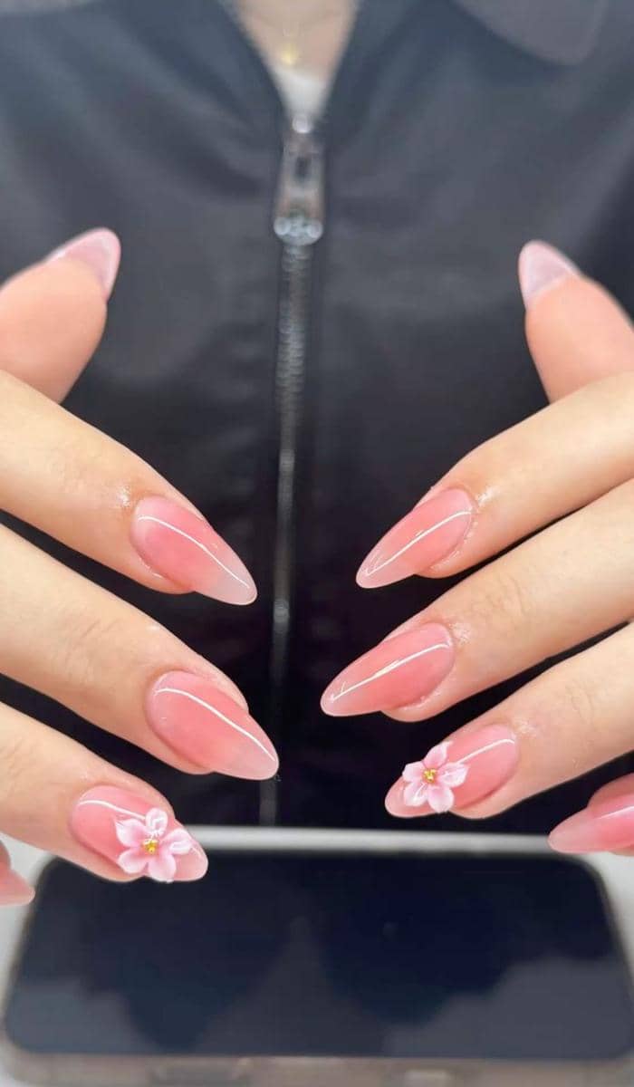 inspirasi nail art warna pink