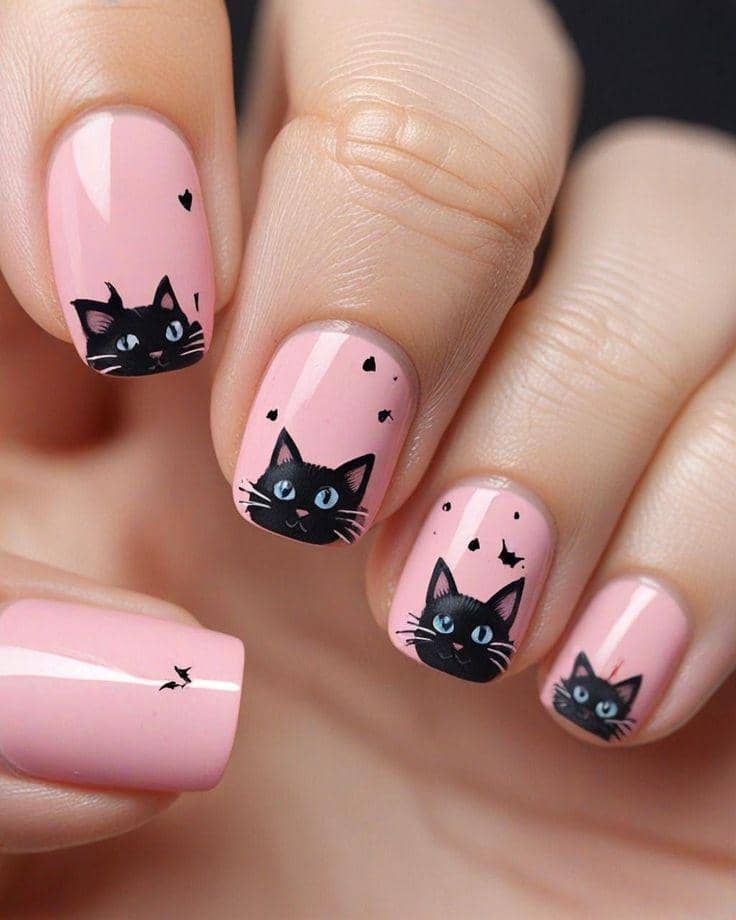 inspirasi nail art warna pink