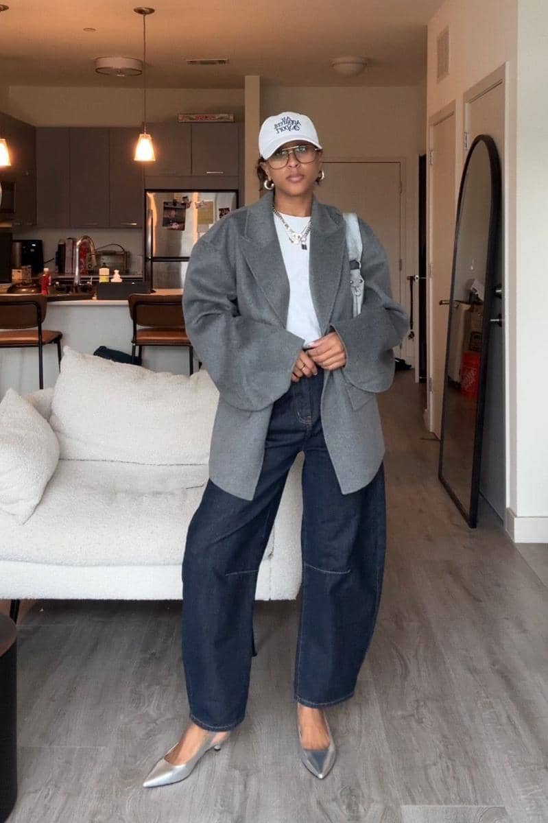 Barrel Jeans dan Blazer