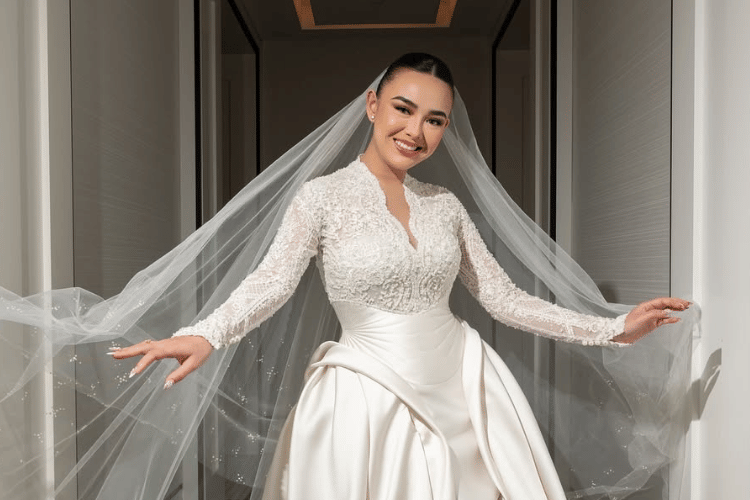 gaya gaun pengantin Amanda Manopo