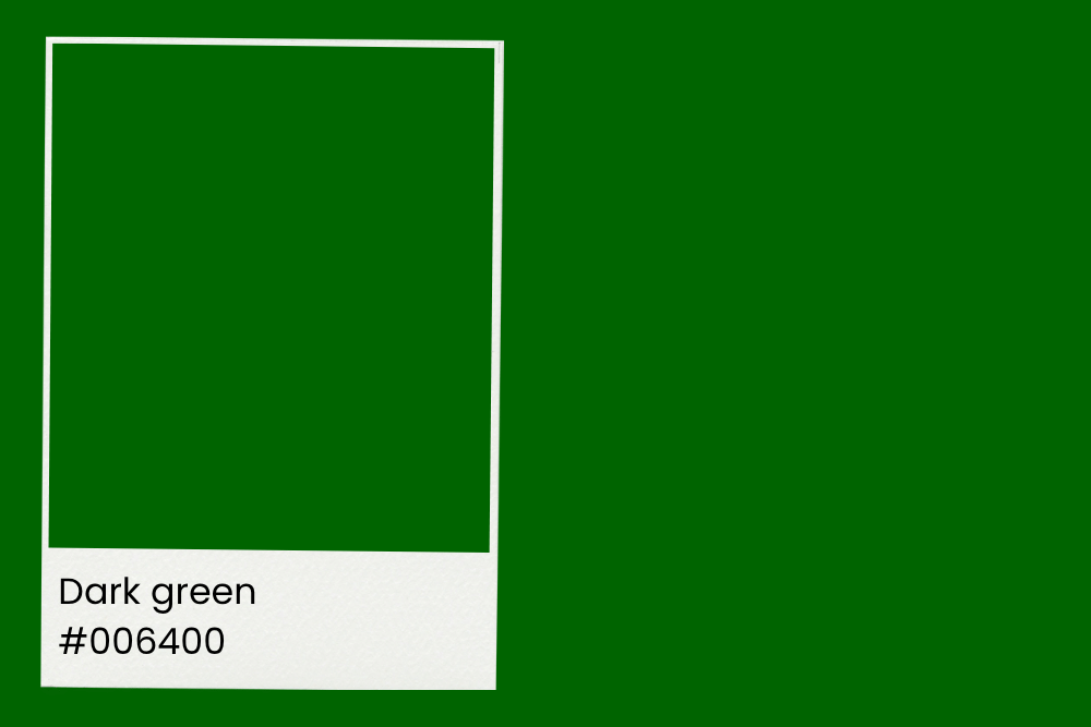 Dark green #006400
