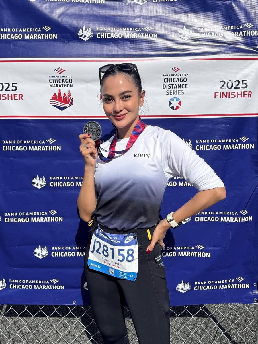 Potret Ririn Ekawati ikut Chicago Marathon 2025. (instagram.com/ririnekawati)