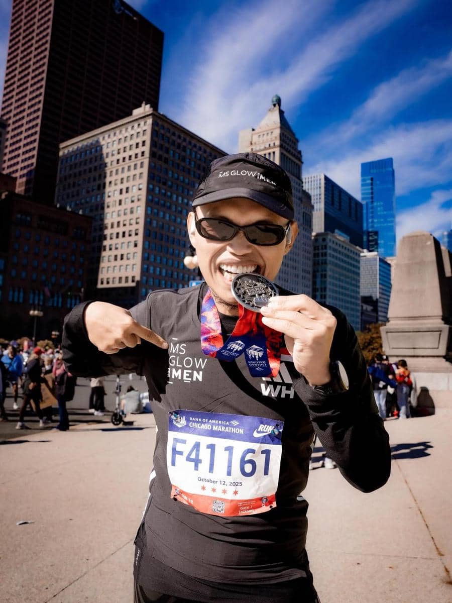 Potret Wanda Harra ikut Chicago Marathon 2025. (instagram.com/wanda_haraa)
