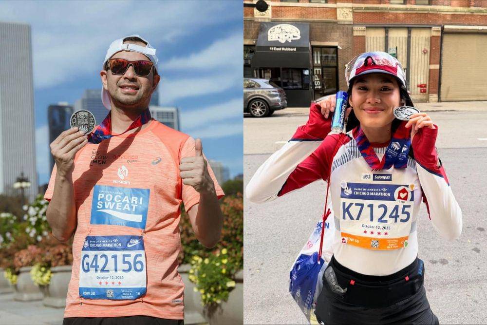 Artis Indonesia yang ikut Chicago Marathon 2025, mulai dari Raffi Ahmad hingga Sheryl Sheinafia. (instagram.com/raffinagita1717; sherylsheinafia)