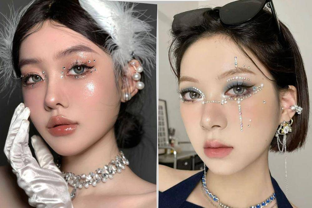 inspirasi eye makeup dengan sentuhan rhinestone