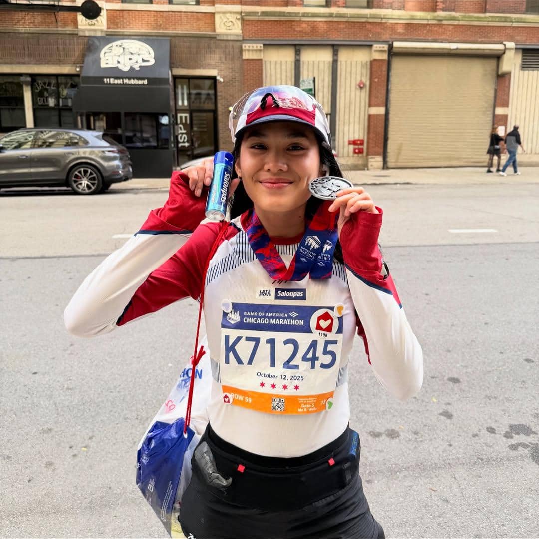 Potret Sheryl Sheinafia ikut Chicago Marathon 2025. (instagram.com/sherylsheinafia)