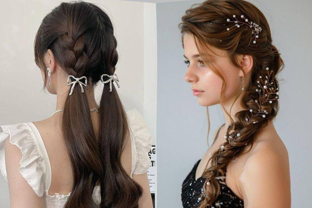 ide styling rambut kepang dengan aksesori
