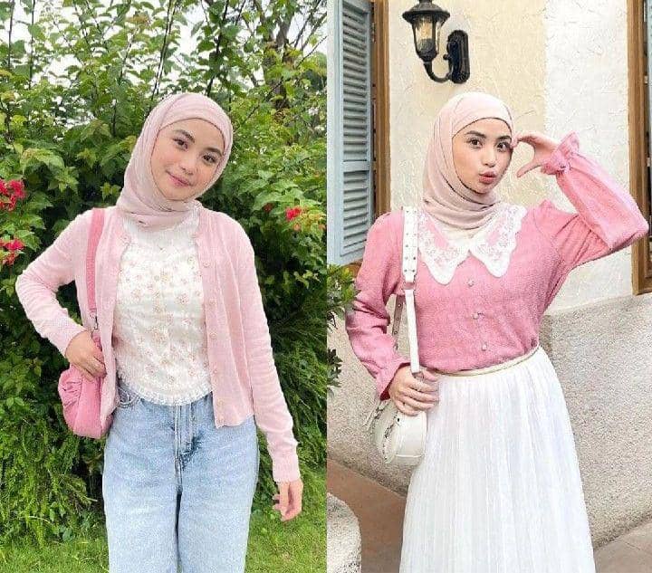 Tips mix and match rok pink dengan top dan hijab