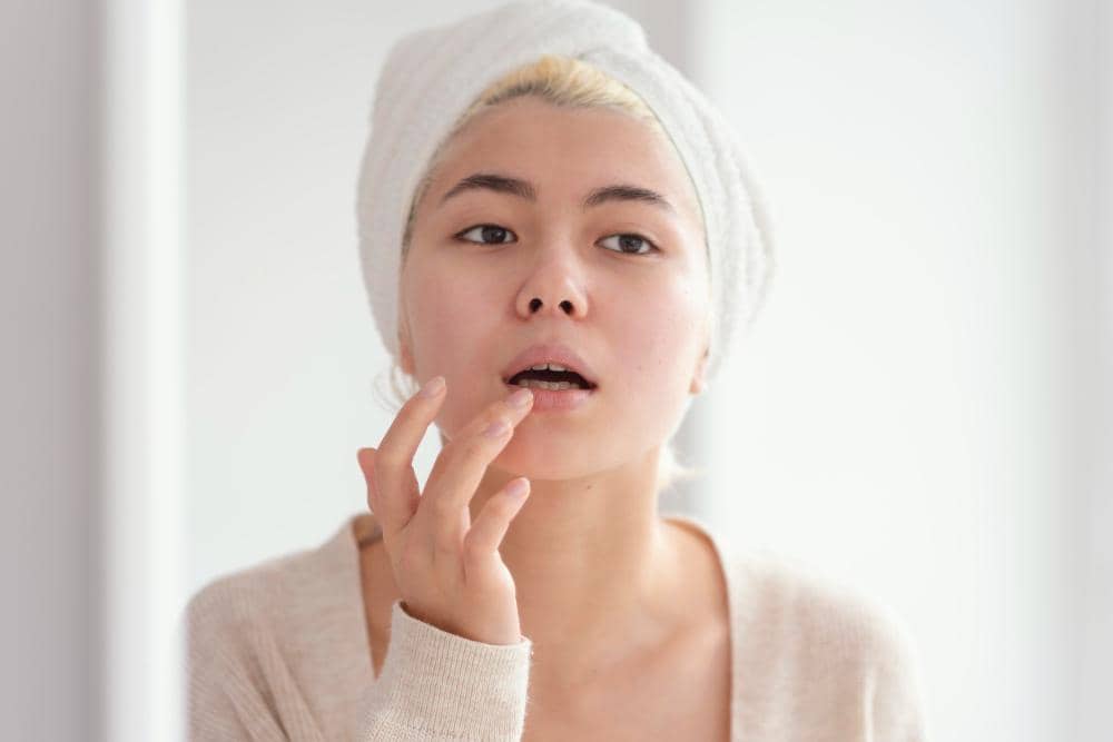 ilustrasi bibir kering