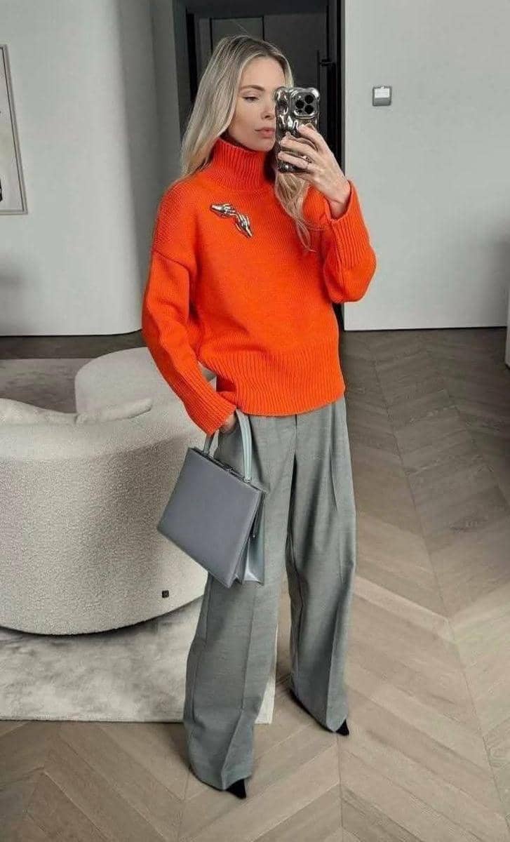 Dark grey dan orange