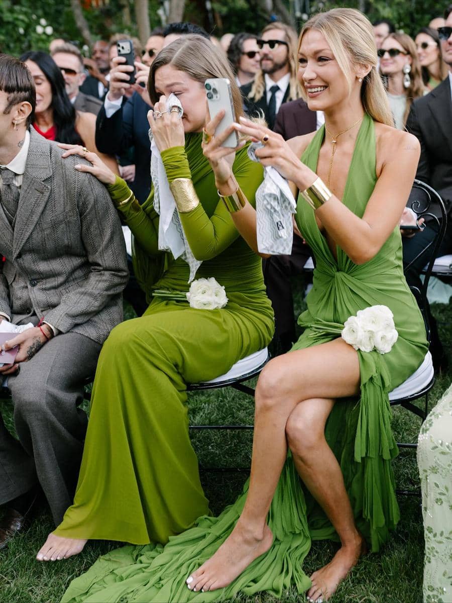 Gigi dan Bella Hadid di pernikahan kakak (instagram.com/lanzybear)