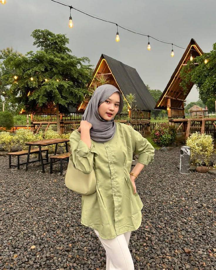 baju sage cocok dengan jilbab warna apa